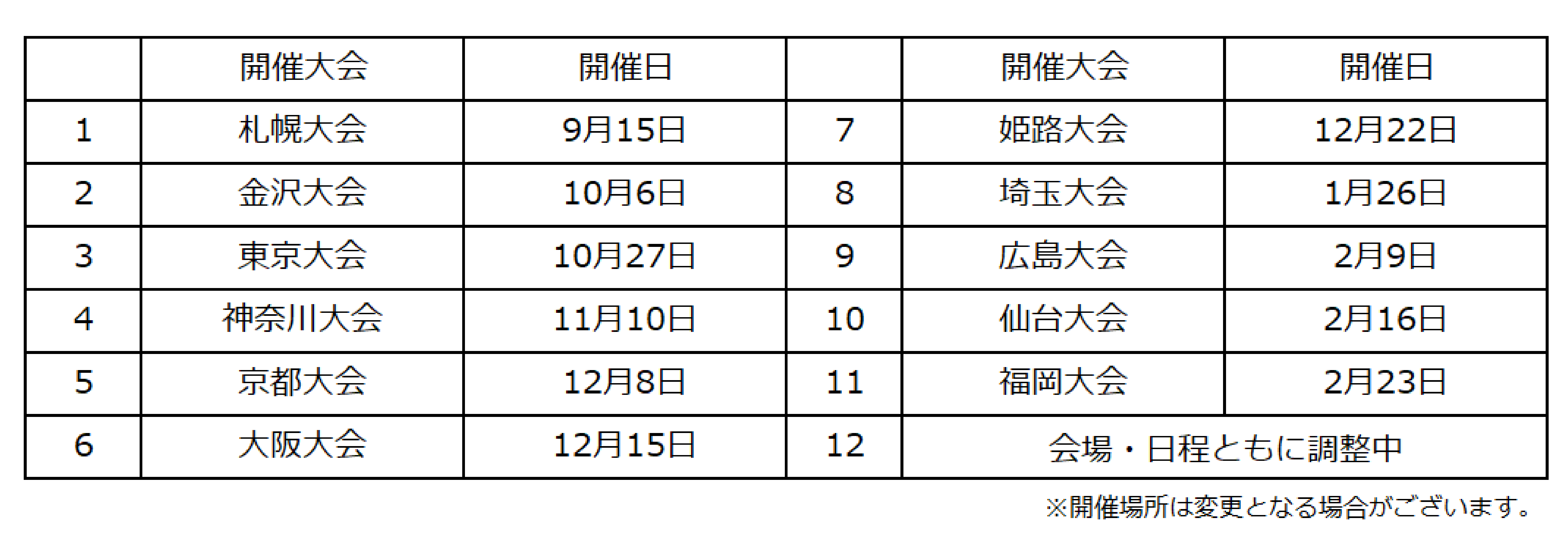 2024-2025スケジュール